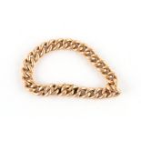 Property of a lady - an early 20th century unmarked gold (tests 15ct) link bracelet, the clasp