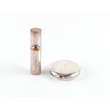 Property of a lady of title - a modern silver atomiser scent bottle and matching powder compact with