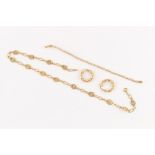 Property of a lady - an 18ct yellow gold fancy link chain necklace, 17ins. (43cms.) long; together