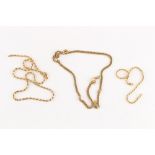 Property of a lady - two 9ct gold chain necklaces; together with a 9ct gold chain bracelet (