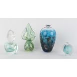 Property of a gentleman - four contemporary studio glass items, by Catherine Hough (x2), Siddy