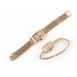 Property of a lady - an early 20th century lady's Tudor tank cased wristwatch on later gold plated