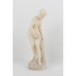 Property of a deceased estate - STANDING VENUS - a white marble sculpture, signed Falguiere,