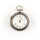 The Henry & Tricia Byrom Collection - a George III silver pair cased pocket watch, the verge fusee