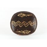 Property of a gentleman - attributed to Michael Cardew, a Winchcombe Pottery slipware dish, with
