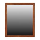 Property of a deceased estate - a modern American black walnut framed wall mirror, 36.5 by 31.