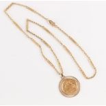 Property of a lady - a 1901 Queen Victoria full sovereign gold coin mounted as a pendant in 9ct