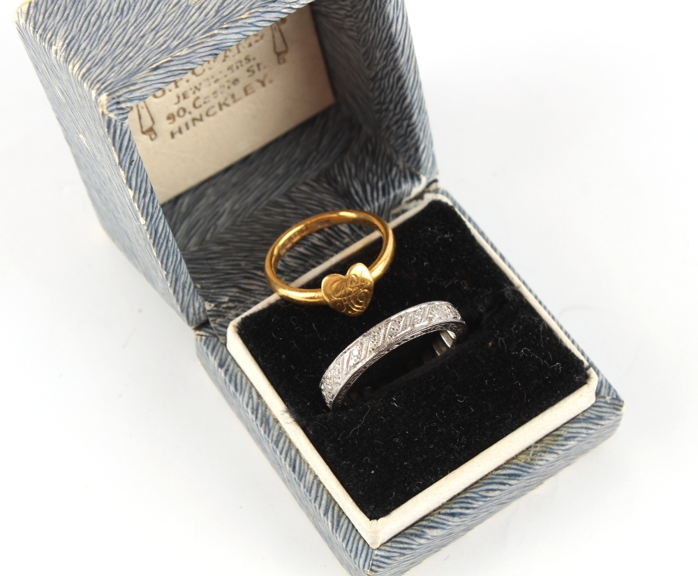 Property of a deceased estate - a 9ct white gold diamond eternity ring, size K/L, approximately 3.