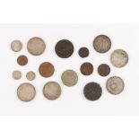 Property of a lady - 17 coins - 1790 Dutch East India Company VOC copper New York penny, 1794 United