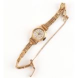 Property of a deceased estate - a lady's MuDu 18ct yellow gold cased wristwatch on 9ct gold bracelet