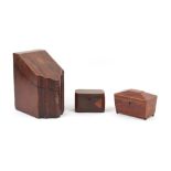 Property of a deceased estate - an early 19th century mahogany sarcophagus shaped tea caddy with