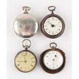The Henry & Tricia Byrom Collection - four assorted pocket watches including verge examples & silver