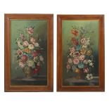 Property of a gentleman - late 19th / early 20th century - STILL LIFE OF FLOWERS IN A VASE - a pair,