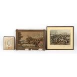 Property of a lady - a 19th century petit point needlework picture panel depicting a pastoral scene,