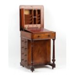 Property of a gentleman - an unusual Victorian walnut davenport, with fitted interior.