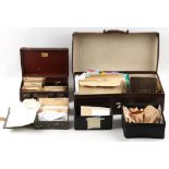 Property of a lady - stamps - WORLD: a box file, two boxes and two suitcases with various sorted