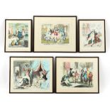 Property of a lady - a set of five 20th century satirical cartoons after James Gillray (1756-