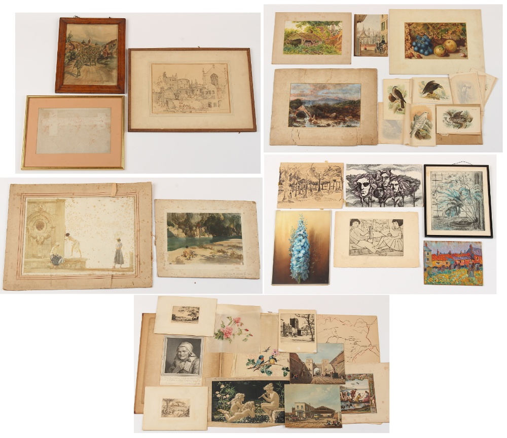 Property of a lady - a quantity of assorted pictures & prints, mostly unframed, including prints