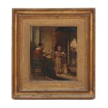 Property of a gentleman - Continental school, 19th century - AN INTERIOR SCENE WITH A BOY HELPING