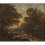 Property of a lady - manner of Meindert Hobbema - A DUTCH LANDSCAPE - oil on metal panel, some