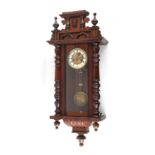 Property of a lady - a late 19th Vienna regulator style wall clock, the two train movement