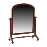 Property of a gentleman - a Victorian mahogany swing-frame toilet mirror, 31ins. (79cms.) high.