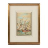 Property of a deceased estate - English school, early 20th century - FISHING BOATS IN THE HARBOUR,