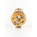 Property of a deceased estate - a Japanese Satsuma moon flask, early 20th century, repair to one