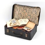 Property of a deceased estate - stamps - BRITISH EMPIRE: a suitcase with seven volumes and loose