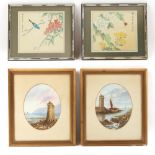 Property of a lady - a pair of late 19th / early 20th century watercolours depicting coastal