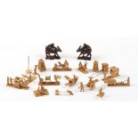 Property of a lady - a quantity of early / mid 20th century Japanese carved wooden toys; together