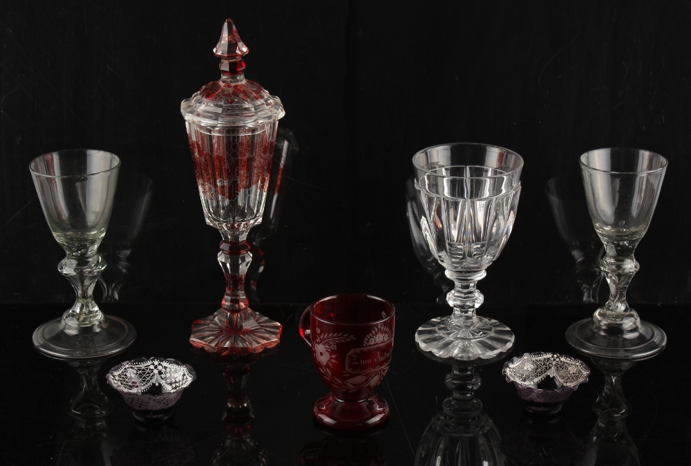 Property of a deceased estate - a quantity of assorted glassware including two similar drinking
