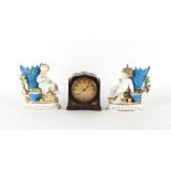 Property of a gentleman - a pair of Victorian porcelain putti spill vases, probably Moore Bros., 7.