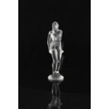 Property of a lady - a Lalique frosted glass figure - Josephine - 7.5ins. (19cms.) high, in original