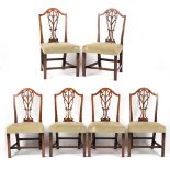 Property of a lady - a set of six Hepplewhite style oak dining chairs (6).