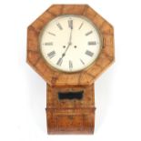 The Henry & Tricia Byrom Collection - a Victorian walnut cased drop dial wall clock, the twin