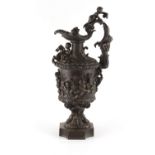 Property of a deceased estate - a late 19th century French bronze ewer, emblematic of water,