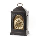 The Henry & Tricia Byrom Collection - an ebonised single fusee table clock, circa 1720, the five