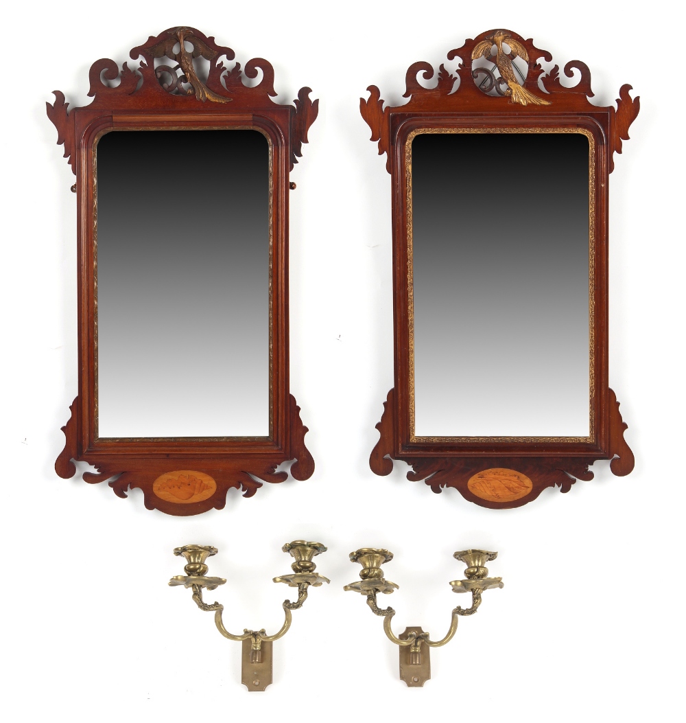 Property of a gentleman - two very similar late 19th / early 20th century mahogany parcel gilt