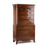 Property of a gentleman - an early 19th century George IV mahogany two-part tallboy or chest-on-