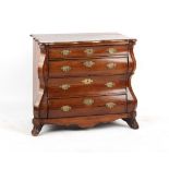 Property of a lady - an early 19th century Dutch walnut chest of drawers, of bombe form, 39ins. (