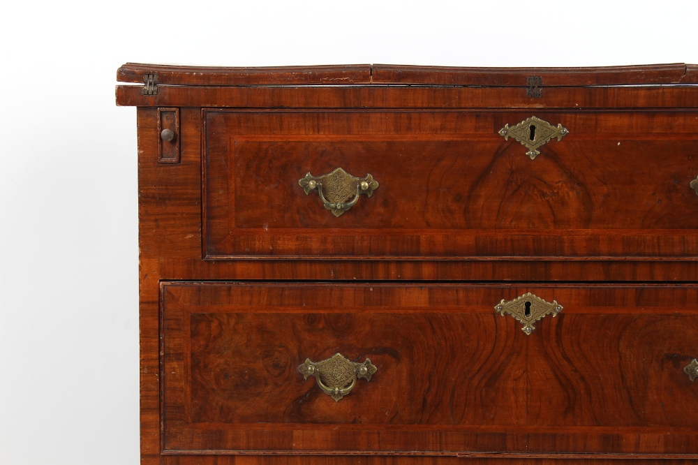 Property of a gentleman - an early 18th century & later re-veneered walnut bachelor chest, 32. - Image 4 of 4