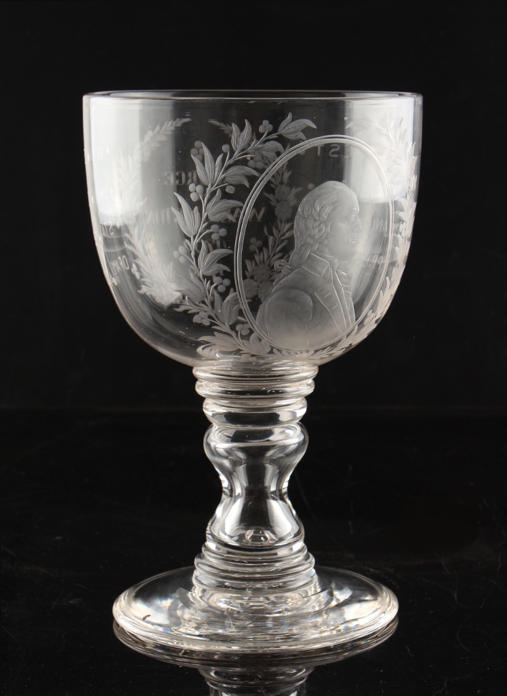Property of a gentleman - American interest - a large 19th century engraved glass commemorative
