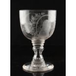 Property of a gentleman - American interest - a large 19th century engraved glass commemorative