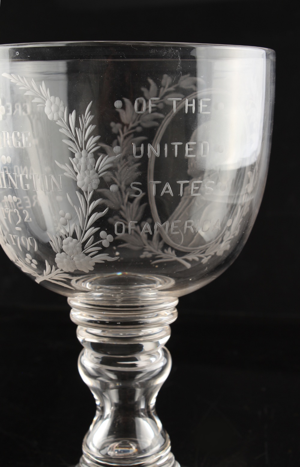 Property of a gentleman - American interest - a large 19th century engraved glass commemorative - Image 4 of 6