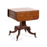 Property of a gentleman - an early 19th century George IV mahogany drop-leaf occasional table with