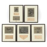 Property of a deceased estate - Charles E. Croft (born in Plymouth, 1838) - six pen & ink drawings