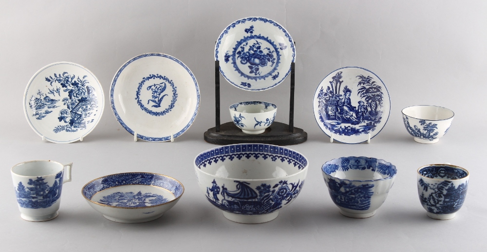 Property of a gentleman - a group of late 18th / early 19th century English blue & white tea wares