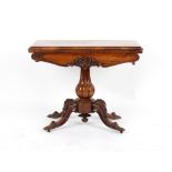 Property of a deceased estate - an early 19th century William IV rosewood swivel-top foldover card