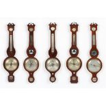 The Henry & Tricia Byrom Collection - five 19th century mahogany & rosewood cased banjo